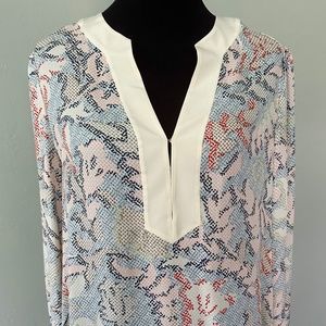 TORY BURCH Dahlia Multicolored Silk Jacquard Tunic, Size 10, NWT